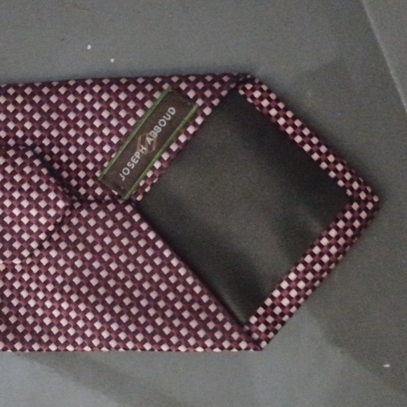 Joseph Abboud Burgundy, Brown and Pink Patterned Tie - Picture 3 of 5